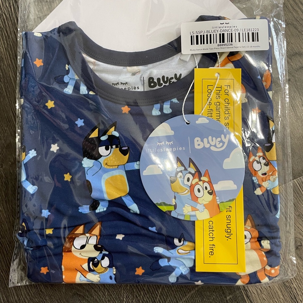NWT BLUEY 12-18 month two piece short sleeve pajama set